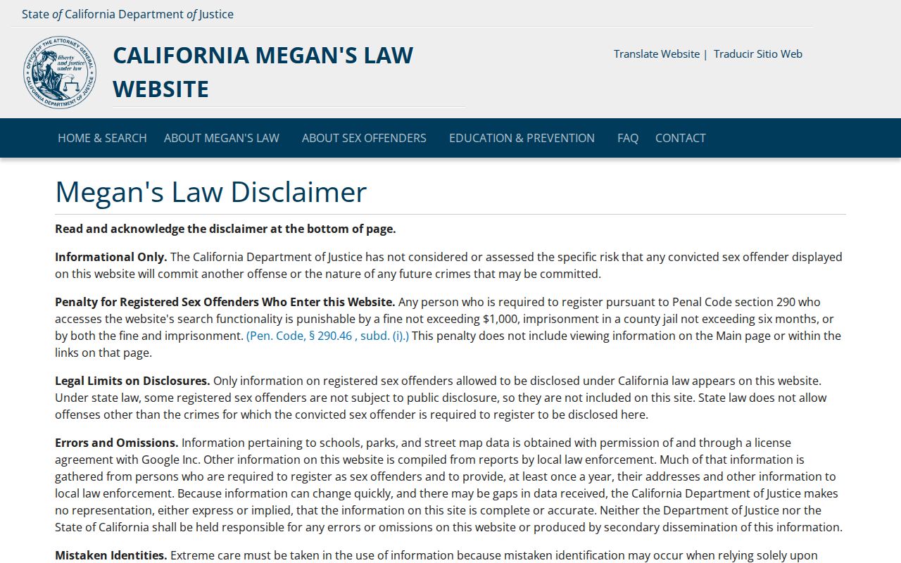 Napa public records research using California registry disclosure limits