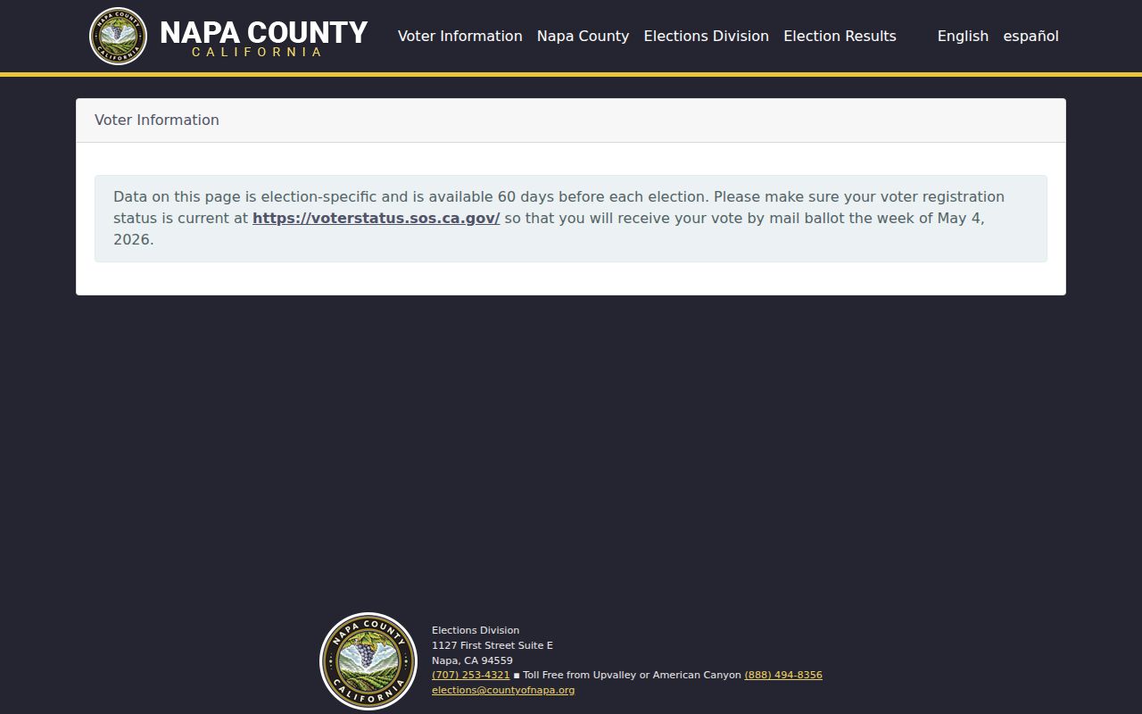 Napa voter records lookup with last name and birth date fields